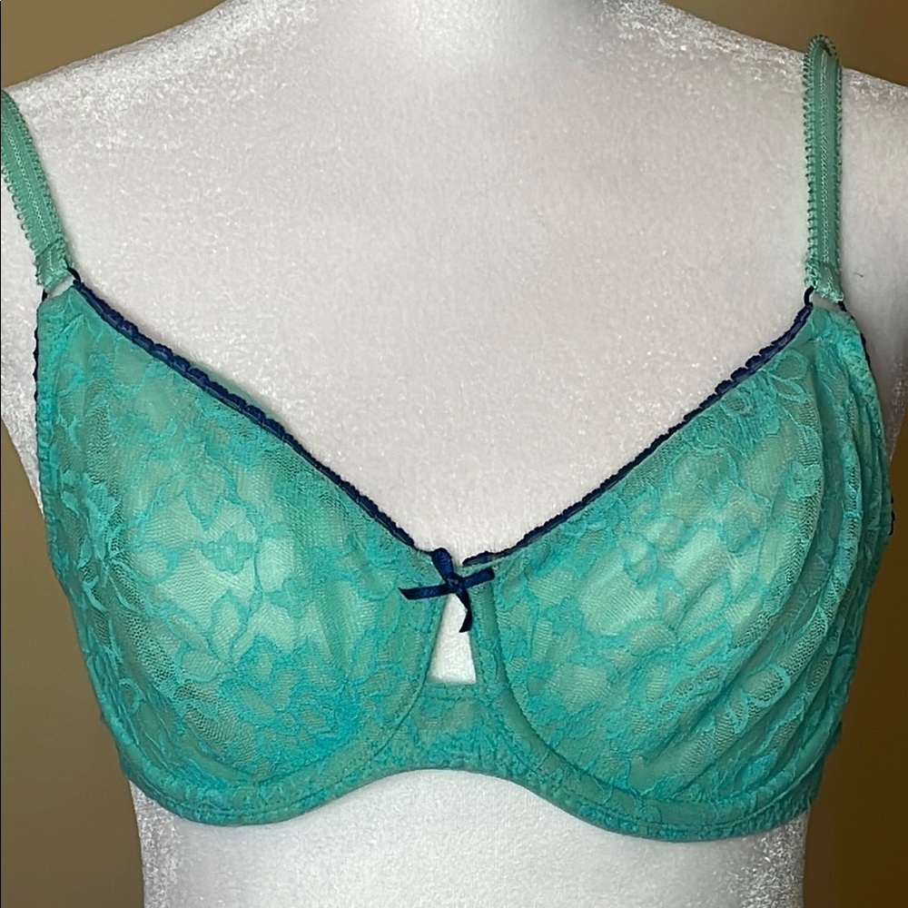 Wacoal B. Tempted Blue Underwire Bra with Lace Cups